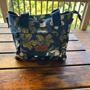 Navy Floral Tote Bag